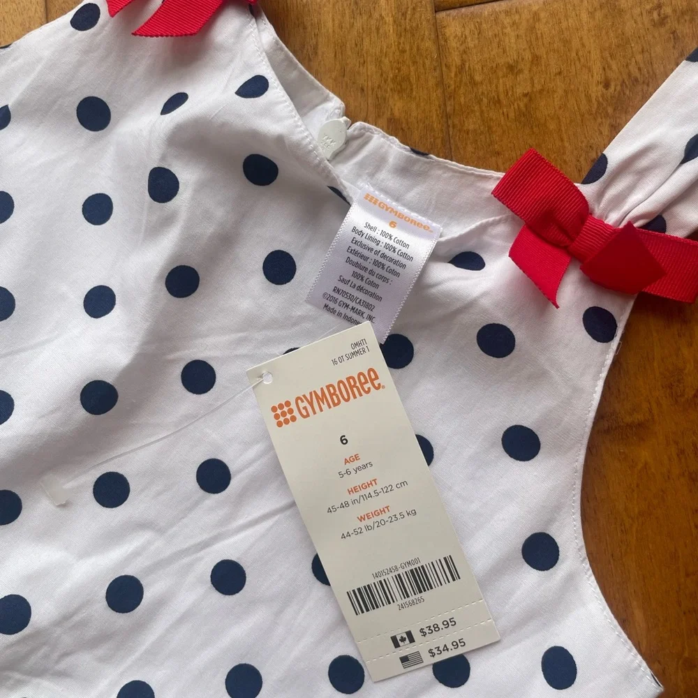 Bundle 2 NWT Gymboree girl dress sundress cotton sz 6 plaid polka empire waist